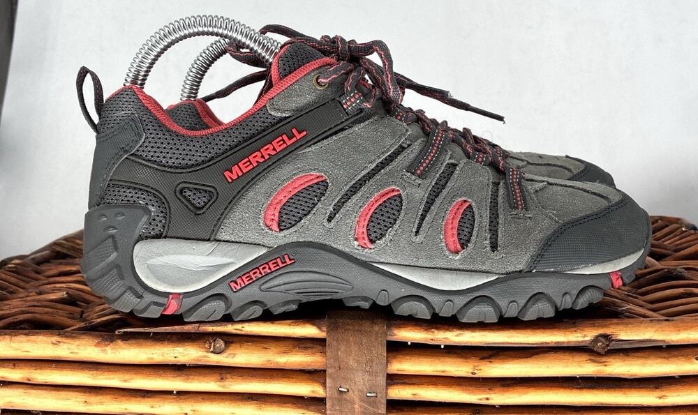 Merrell Crosslander Vent Hiking Shoes Women 7.5 Gray Red J343401C Trail